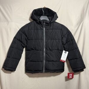 Member's Mark Boys Black Puffer Jacket Removable Hood Winter Coat Size M 8 NWT